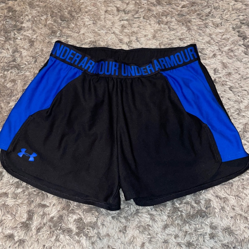 Black and Blue Under Armor Shorts